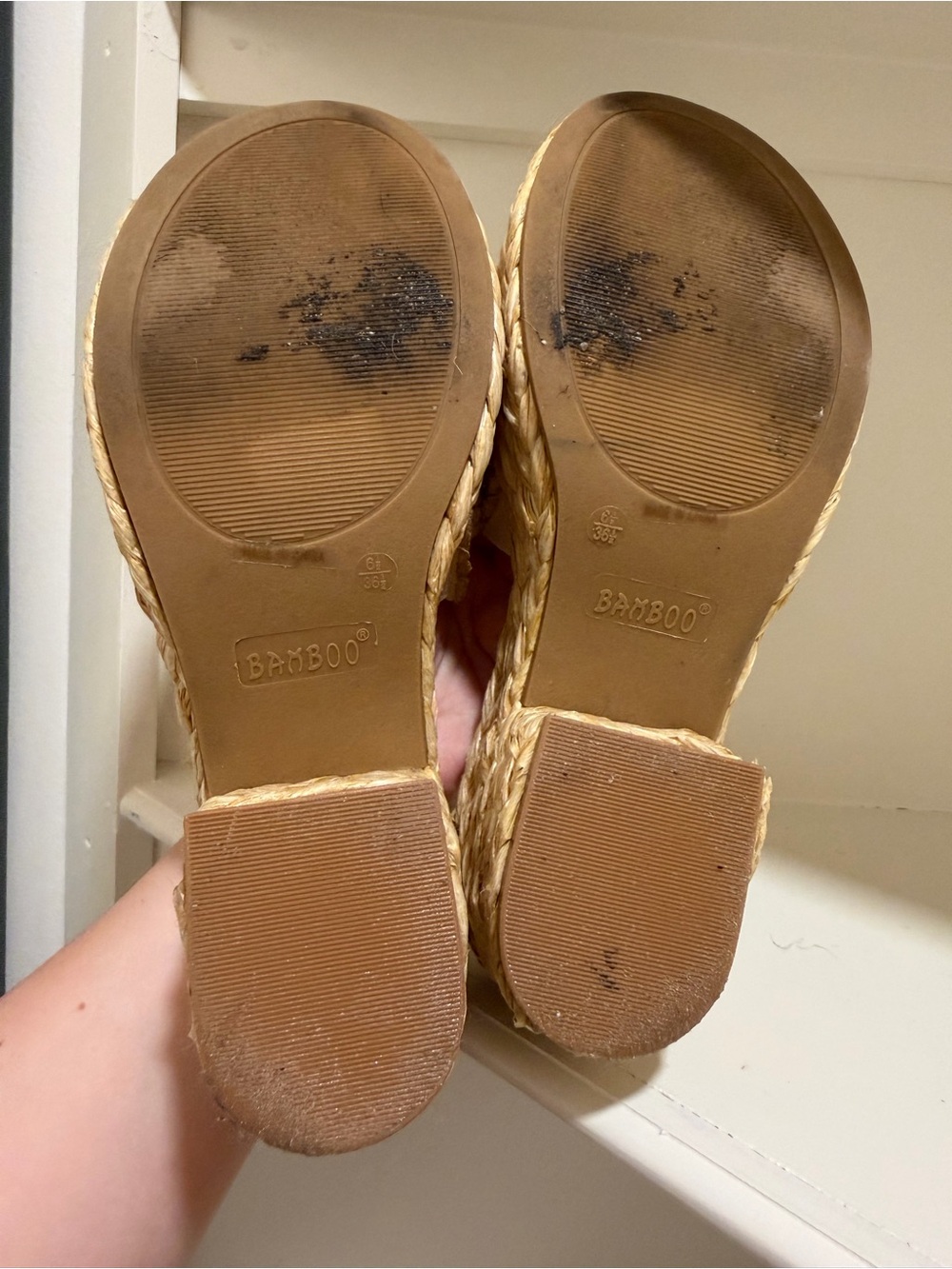 BAMBOO Natural Raffia Platform Mules - Picture 3 of 3